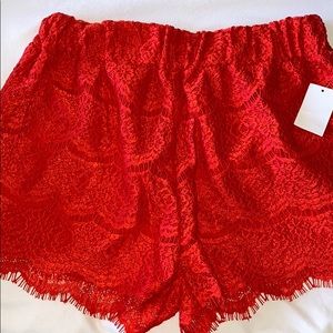 NWT Red lace Shorts